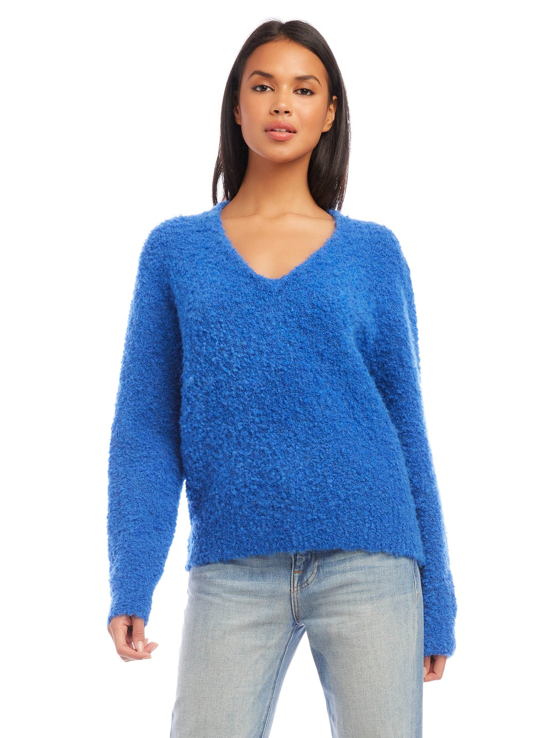 V Neck Sweater- Blue