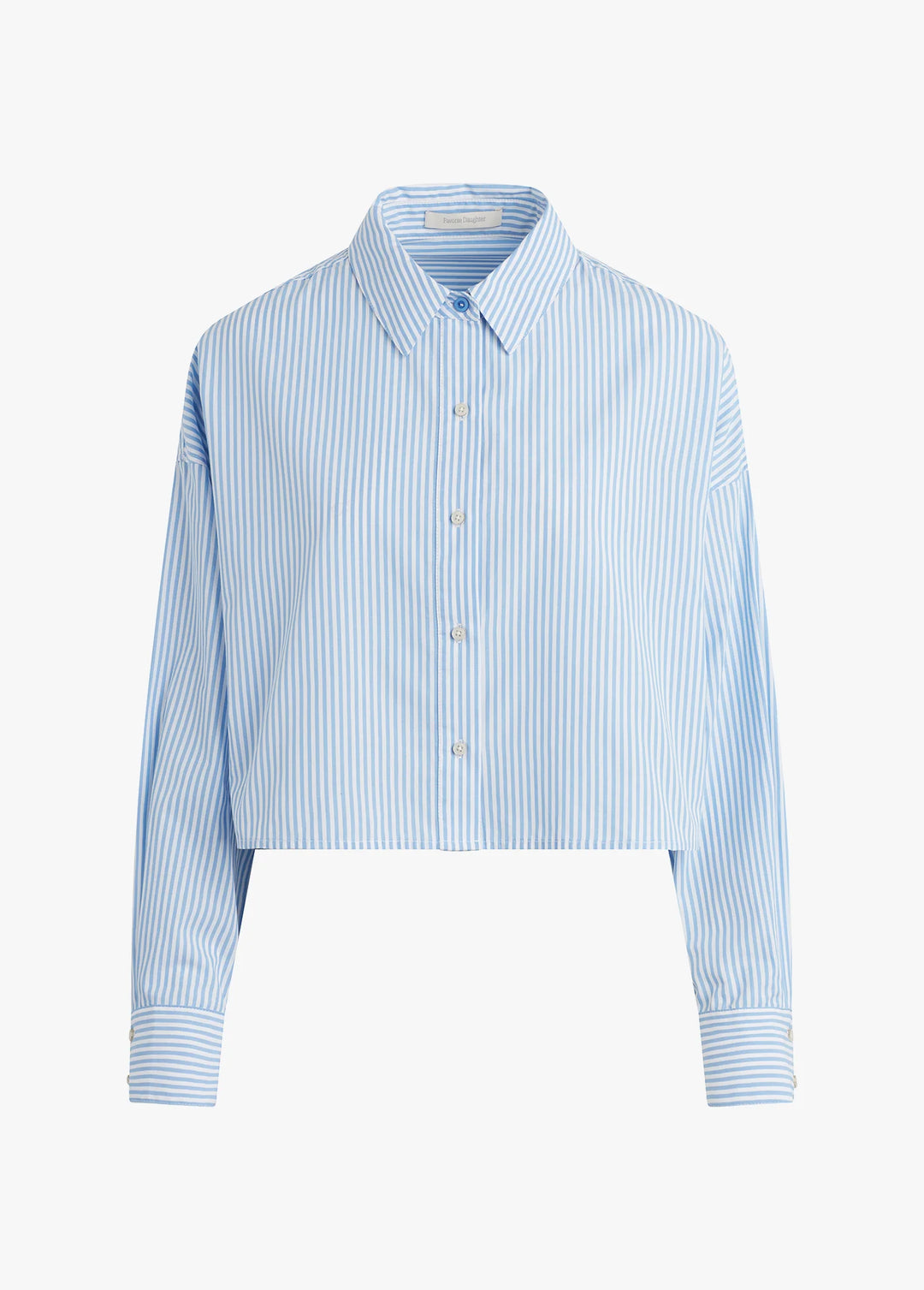 Crop Ex-Boyfriend Shirt -blue/white stripe
