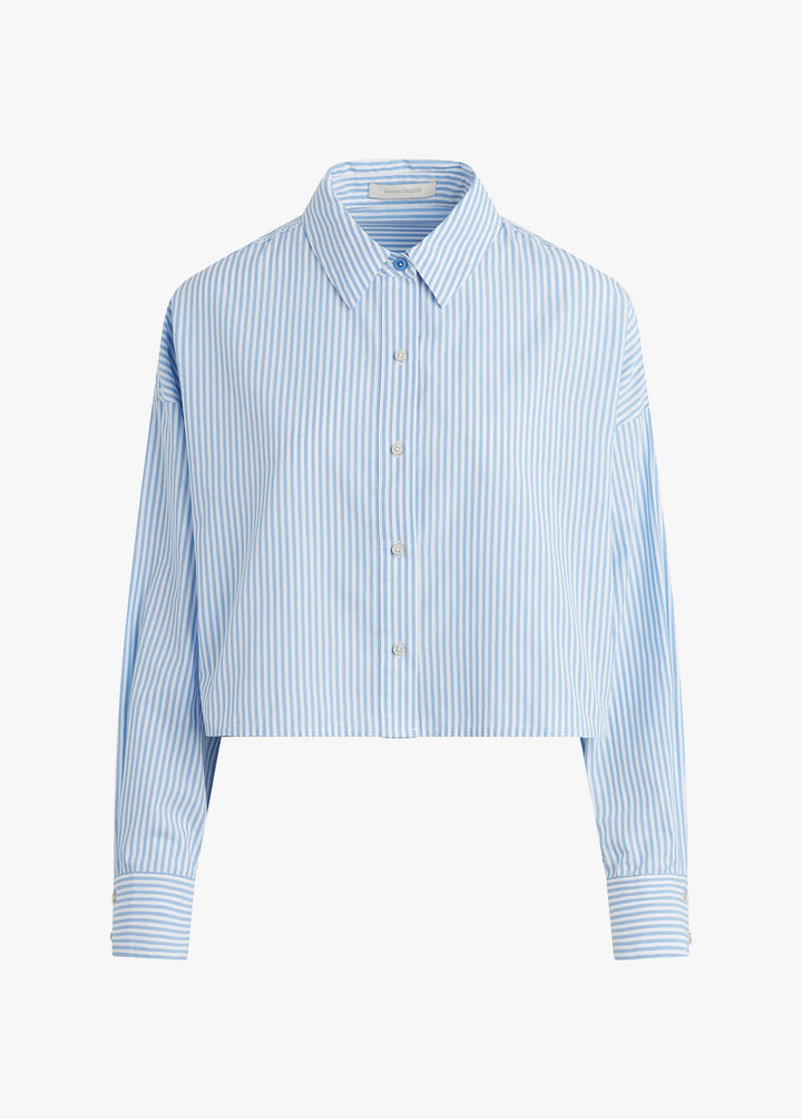 Crop Ex-Boyfriend Shirt -blue/white stripe