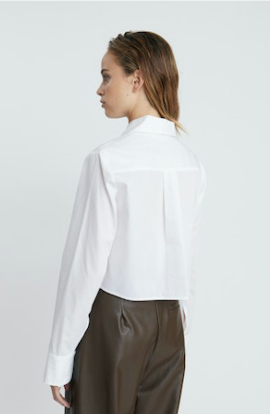 Honeybus Cropped Shirt - White